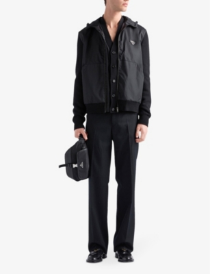 Prada Cashmere And Wool Cardigan In Black