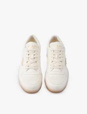 Prada Round Toe Low Top Casual Shoes In Neutral