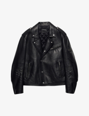 Prada leather biker jacket hotsell