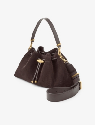 JIMMY CHOO: Cinch medium suede shoulder bag