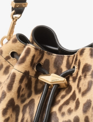 Jimmy Choo Bon Bon Bucket Bag In Natural/gold
