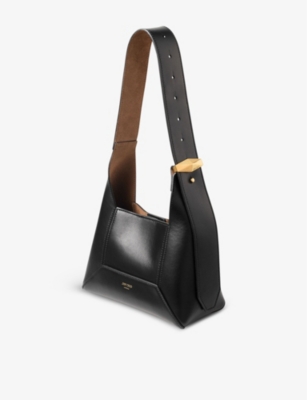 Jimmy Choo Diamond Structured Shoulder Bag With Metal Hardware In Black/gold