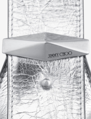 Jimmy Choo Small Diamond Leather Hobo Bag In Silver/antiquesilver