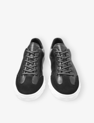 JIMMY CHOO: Diamond Light Logo-Embossed Leather Low-Top Trainers