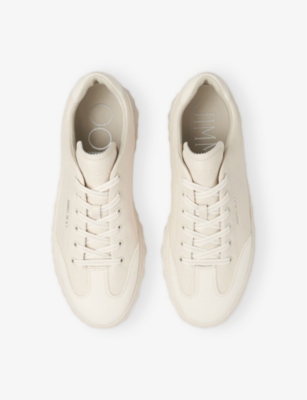 JIMMY CHOO: Diamond Light Logo-Embossed Leather Low-Top Trainers