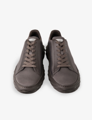 Jimmy Choo Womens Diamond Light Maxi Logo-embroidered Knitted Low-top Trainers V Coffee In V Coffee