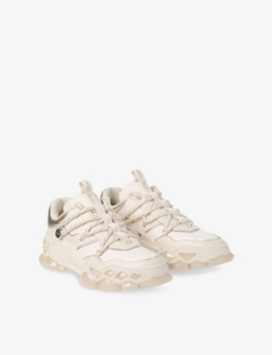 JIMMY CHOO WOMENS X LATTE DIAMOND X II MIXED LEATHER LOW-TOP TRAINERS EUR 40 / 7 UK 
