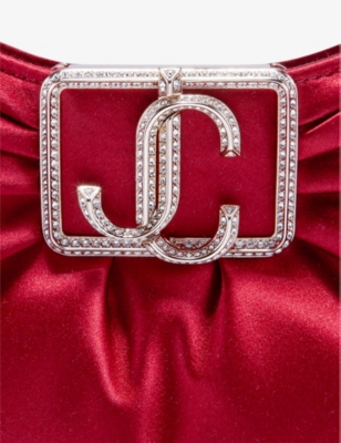 JIMMY CHOO: Edie Hobo Mini Puffed-Satin Shoulder Bag