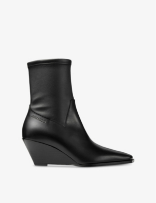 JIMMY CHOO: Hadley 60 pointed-toe leather ankle boots