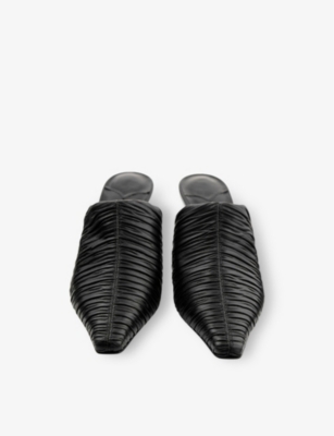 Jimmy Choo Draped Pointed Toe Stiletto Mules In Black