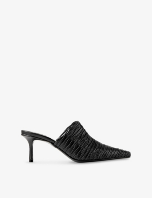 Jimmy Choo Draped Pointed Toe Stiletto Mules In Black