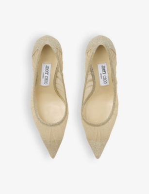 Jimmy Choo Love 85 Glitter Pumps In Gold/gold