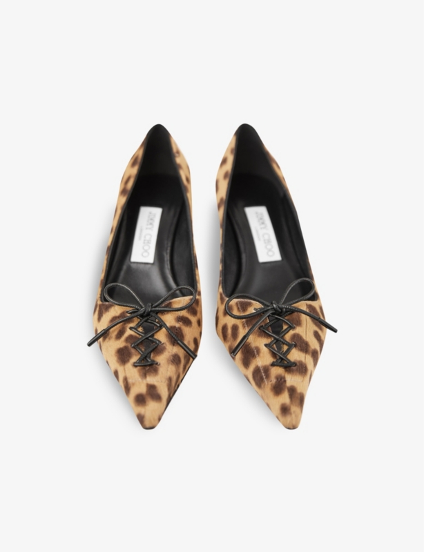 Scarlett 50 leopard-pattern calf-hair courts