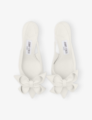 JIMMY CHOO: Staz 70 Leather Slingback Pumps