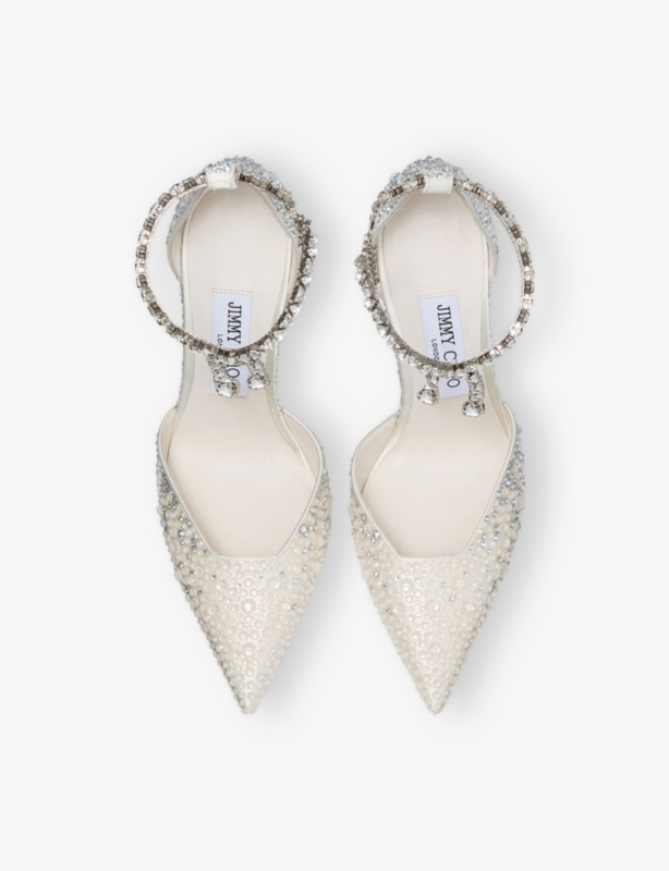 Stevie 100 Crystal-Embellished Satin Heeled Courts