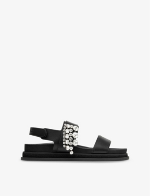 JIMMY CHOO: Verity Double-Strap Leather Sandals
