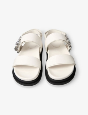 JIMMY CHOO: Verity Double-Strap Leather Sandals