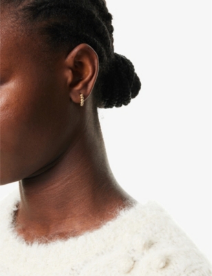 Enamel Copenhagen Womens  Ball Small 18ct Yellow Gold-plated 925 Sterling-silver Hoop Earrings In Gold