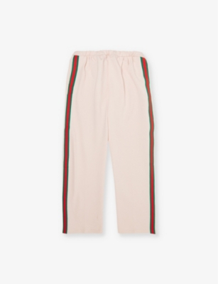 GUCCI: Web Stripe straight-leg cotton jogging bottoms 6-12 years