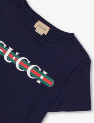 GUCCI DARK NIGHT SKY/MC BRAND-PRINT ROUND-NECK COTTON-JERSEY T-SHIRT 4-