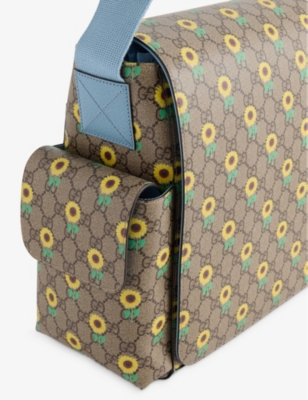 Gucci Sunflower Canvas Changing Bag In B.eb.mul/cl.b/cl.b/c