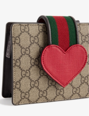 Gucci B.e/coc/h.re/vrv/vrv Kids' G Heart Canavs Shoulder Bag In B.e/coc/h.re/vrv/vrv