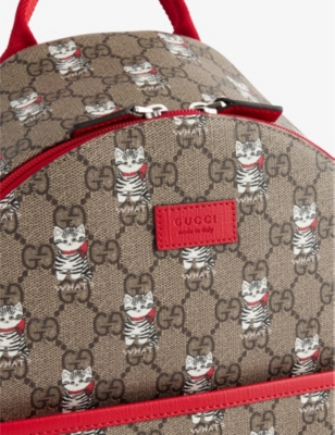 Gucci Printed Gg Backpack In Be Ebo Mu/br.h/b.h/b