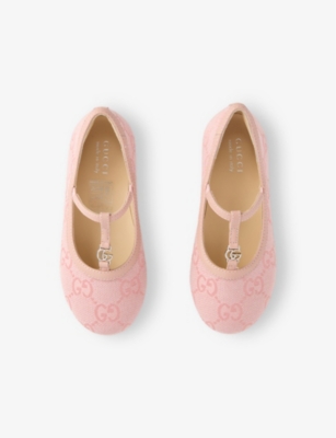 Kids' Monogram Canvas Ballet Flats