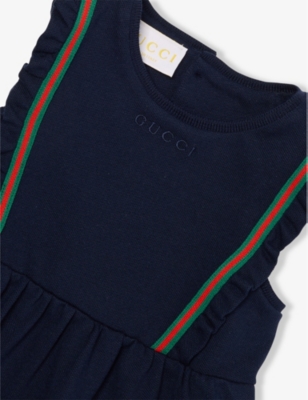GUCCI: Sleeveless Flared Stretch-Cotton Piqué Dress 3-24 Months