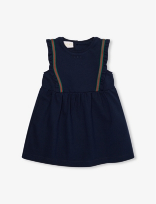 GUCCI: Sleeveless Flared Stretch-Cotton Piqué Dress 3-24 Months
