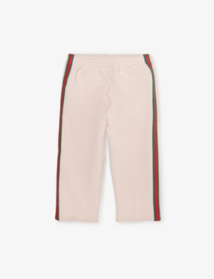 GUCCI: Web Stripe straight-leg cotton jogging bottoms 6-36 months