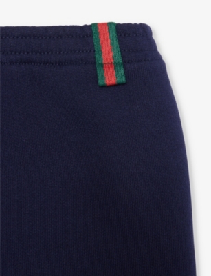 Gucci Web Stripes Cuffed Cotton Jogging Bottoms 6-36 In Dark Night Sky/mix