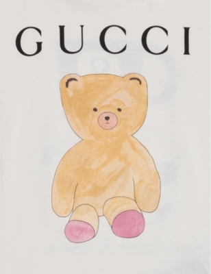 Shop Gucci Dusty White/mc Baby Boy Graphic-print Cotton-jersey T-shirt 6-36