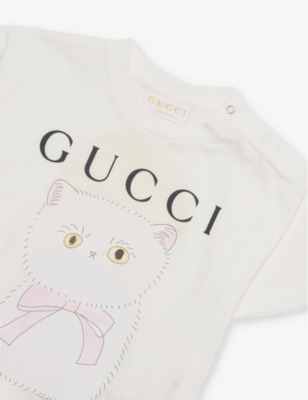 GUCCI: Graphic-Print Round-Neck Cotton-Jersey T-Shirt 6-36 months