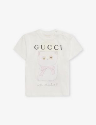 GUCCI: Graphic-Print Round-Neck Cotton-Jersey T-Shirt 6-36 months