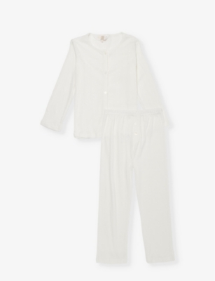 THE NAP CO: Pointelle stretch-woven pyjama set 1-9 years