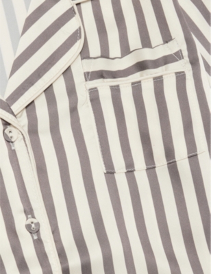 THE NAP CO: Stripe-pattern stretch-satin pyjama set 1-9 years