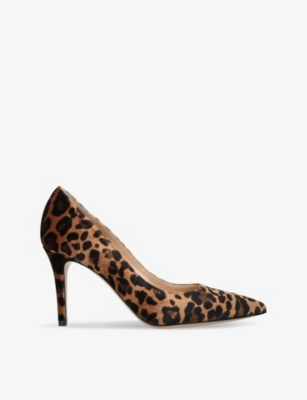 GIANVITO ROSSI: Gianvito 85 leopard suede heeled courts