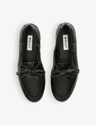 Shop Bally Womens Black Plume Leather Boat Shoes Eur 40.5 / 7.5 Uk