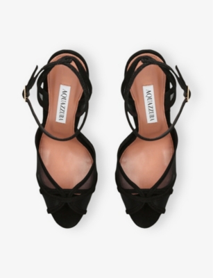 AQUAZZURA: Divine Plateau 130 Mesh Heeled Sandals