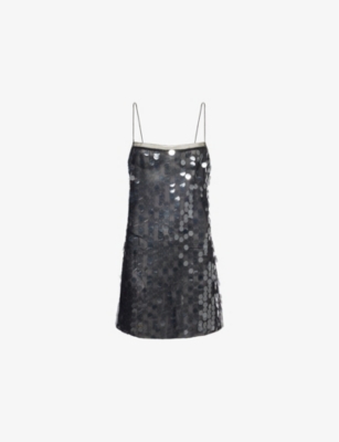 knee length dresses for ladies Alba Navy Sequin Mini Dress
