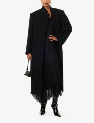 THE ATTICO: Single-breasted flap-pockets relaxed-fit wool-blend coat