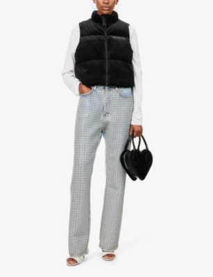 JUICY COUTURE: Lightening crystal-logo velour gilet