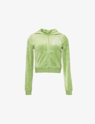 JUICY COUTURE: Robyn Juicy Now zip-front velour hoody