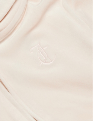 JUICY COUTURE TONAL-EMBROIDERY ZIP-THROUGH VELOUR HOODY 7-16 
