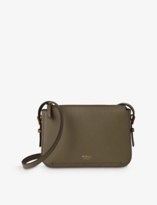 MULBERRY: Clovelly foiled-logo grained-leather pouch