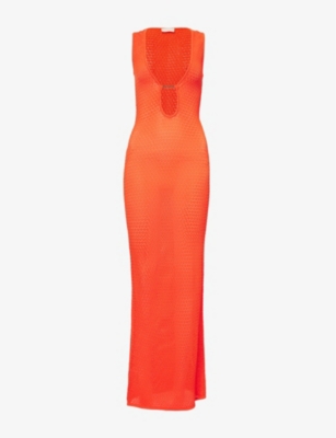 MONDAY SWIMWEAR: Monte Carlo brand-plaque knitted maxi dress