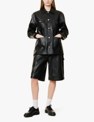 CARHARTT WIP: Michigan Patch-Pockets Relaxed-Fit Faux-Leather Jacket
