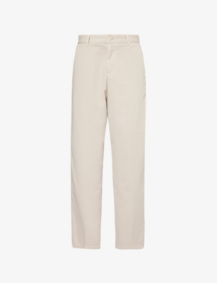 Carhartt Omens  Wip Brady Loose-fit Wide-leg Organic-cotton Twill Trousers In Fleur De Sel