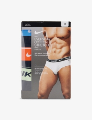 NIKE: Everyday DRI-FIT Pack-Of-Three Stretch-Cotton Briefs
